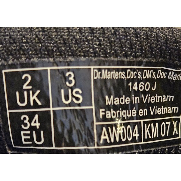 Dr. Martens Black Sparkly Glittery Boots Size 3 New without Tags Combat Boots - Picture 5 of 6